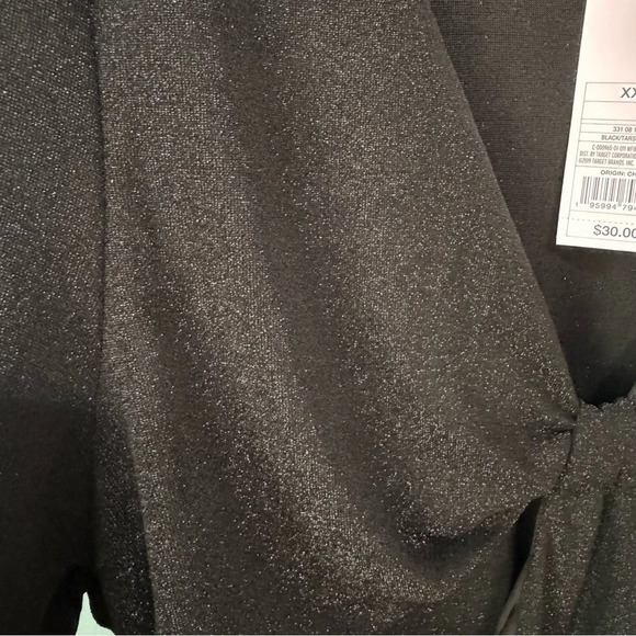 ✨3/$20✨ Wild Fable Black Shimmer Long Sleeve Cut Out Lurex Bodycon NWT Dress XXL - Picture 10 of 13